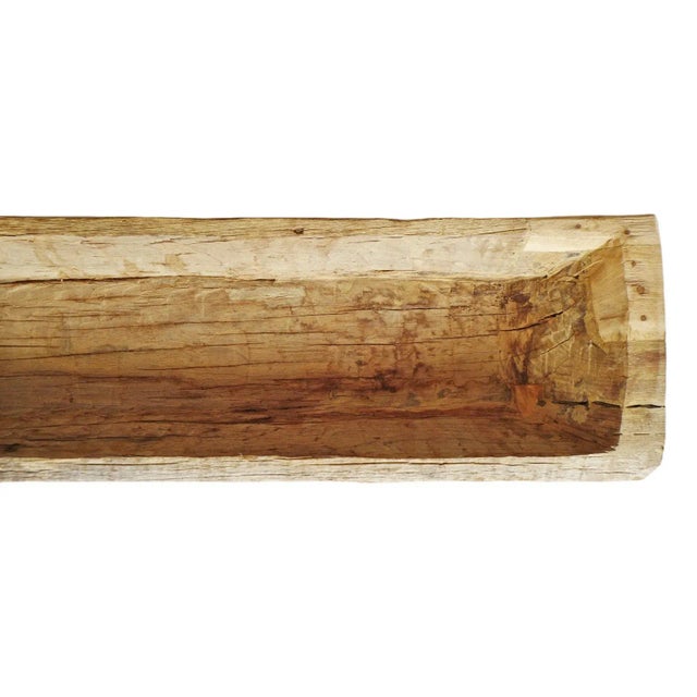Vintage Old Narrow Wood Trough For Sale - Image 4 of 5