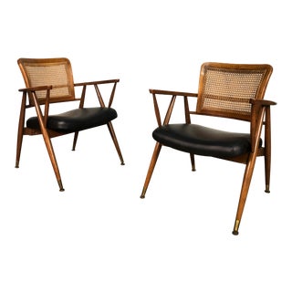 Mid-Century Modern Open Arm Lounge / Office Chair - a Pair For Sale