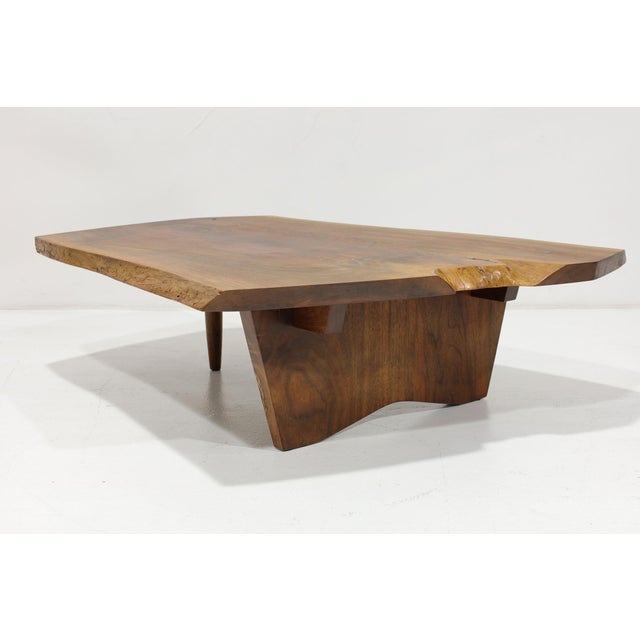 Brown Mira Nakashima Conoid Slab Cocktail Table in Black Walnut and Rosewood, Signed For Sale - Image 8 of 14