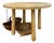 Contemporary Wabi-Sabi 43" Round Solid Mango Wood Pillar Dining or Foyer Table For Sale