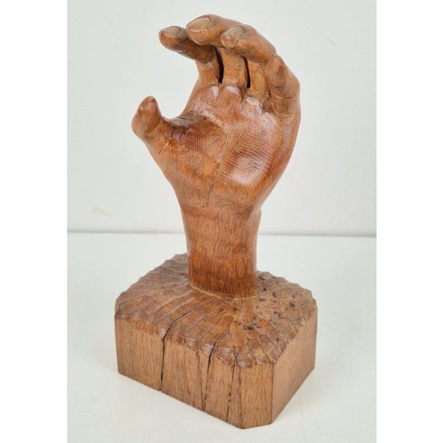 Brutalist Arts and Crafts Sculpture Wooden Hand, 1950s For Sale - Image 10 of 11