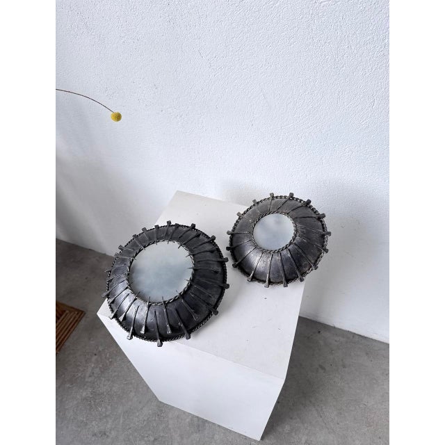 Brutalist Nail Wall Sconces, 1950s, Set of 2 For Sale - Image 4 of 18