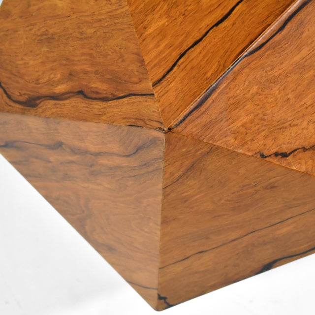 Wood Deltahedron Rosewood Side Table For Sale - Image 7 of 10