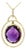 Late 20th Century 14K Yellow Gold Amethyst Diamond Drop Pendant Necklace For Sale