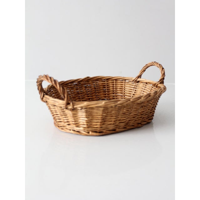 Late 20th Century Vintage Wicker Gathering Basket For Sale - Image 5 of 10