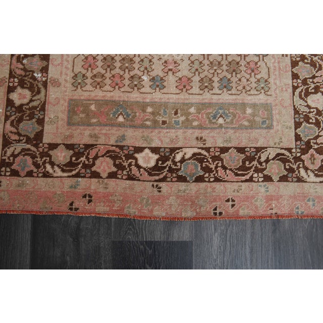 Islamic 1970s Vintage Handmade Wool Cotton Pink Area Rug For Sale - Image 3 of 11