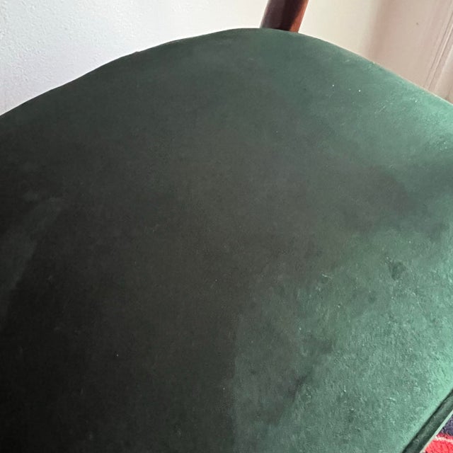 1950s Mid-Century Modern Chairs, Jasper Chair Company Walnut Armchairs in Emerald Green Velvet- A Pair For Sale - Image 5 of 12