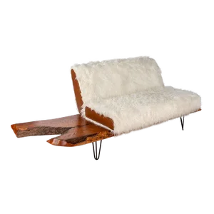 Enrico Bartolini Mongolian Fur Slab Loveseat