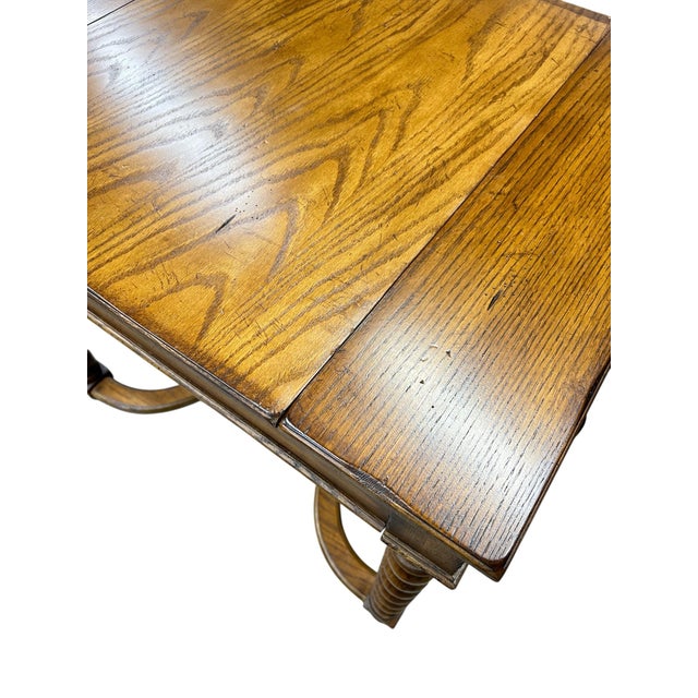 Wood Eddie Bauer by Lane Kitchen Game Table Barley Twist Legs Two Drawers For Sale - Image 7 of 11