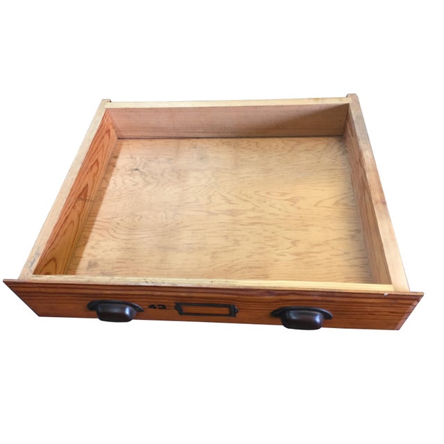 Antique Oak Printer's Cabinet For Sale - Image 9 of 12