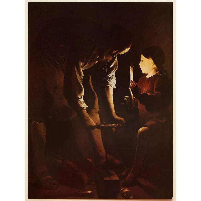 Paper 1955 After Georges De La Tour "St. Joseph the Carpenter", Vintage Full-Color Print For Sale - Image 7 of 8