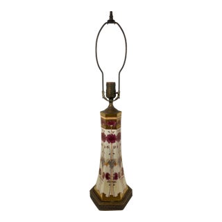 Circa 1905-1910 Antique Pickard Hand-Painted Porcelain Table Lamp by Max Klipphahn For Sale