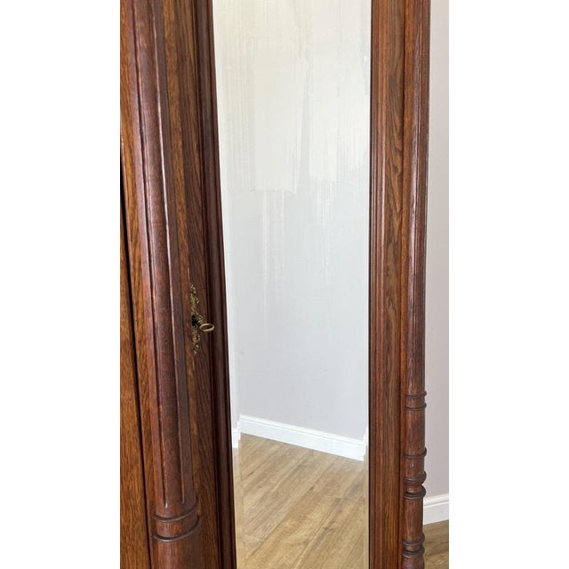 Antique French Carved Oak 3-Door Armoire For Sale - Image 16 of 18