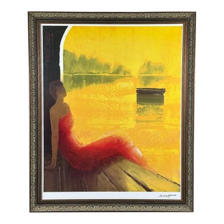 Framed Emile Bellet d'Or Et De Reve Signed Seriolithograph With Certificate of Authenticity For Sale