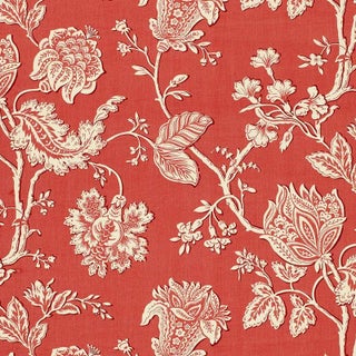 Sample- Schumacher Soleil indienne Fabric in Coral For Sale