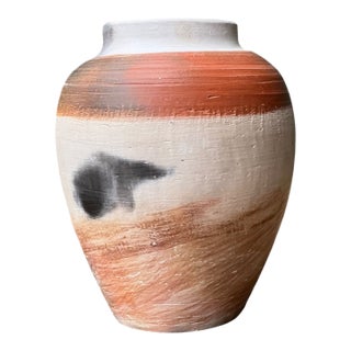 Vintage Studio Pottery Burnished Ceramic Vase For Sale