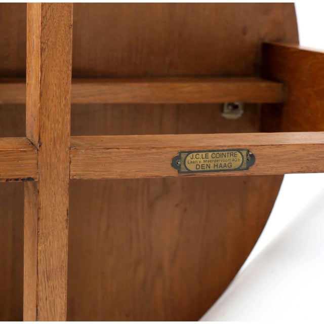 Brown Oak Art Deco Coffee Table by J.C. Le Cointre Den Haag, 1920 For Sale - Image 8 of 12