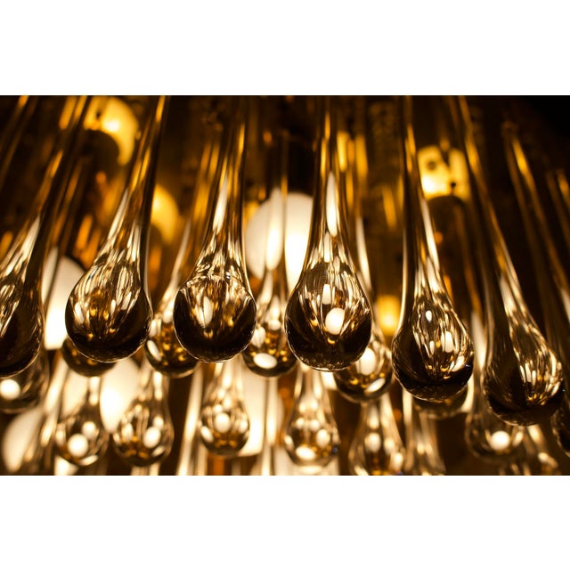 Gold Drop Ceiling Lamp in Murano by J.T Kalmar, 1970s For Sale - Image 8 of 11