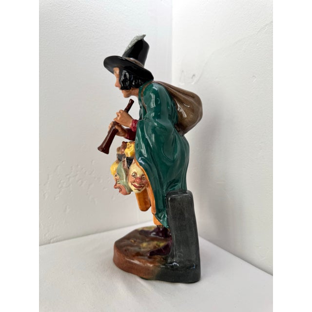 English Vintage Royal Doulton Figurine ~ “The Mask Seller” ~ Hn 2103 For Sale - Image 3 of 11