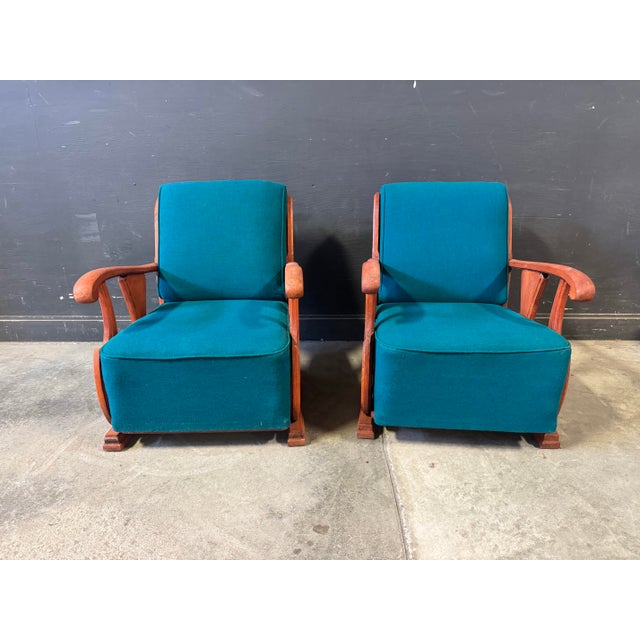 Pair of 1960s Art Deco Lounge Chair For Sale In New York - Image 6 of 10