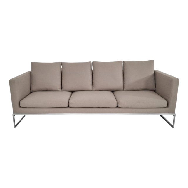 Tight Sofa in Stone Bouclé Upholstery by Antonio Citterio for B&B Italia For Sale
