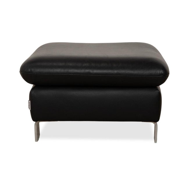 Animal Skin Black Leather Taboo Stool from Willi Schillig For Sale - Image 7 of 11