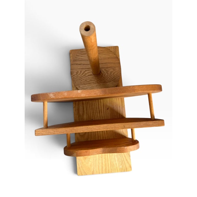 Vintage Sculptural Wood Paper Towel Holder, Organic Modern, Mid-Century Style For Sale - Image 4 of 8