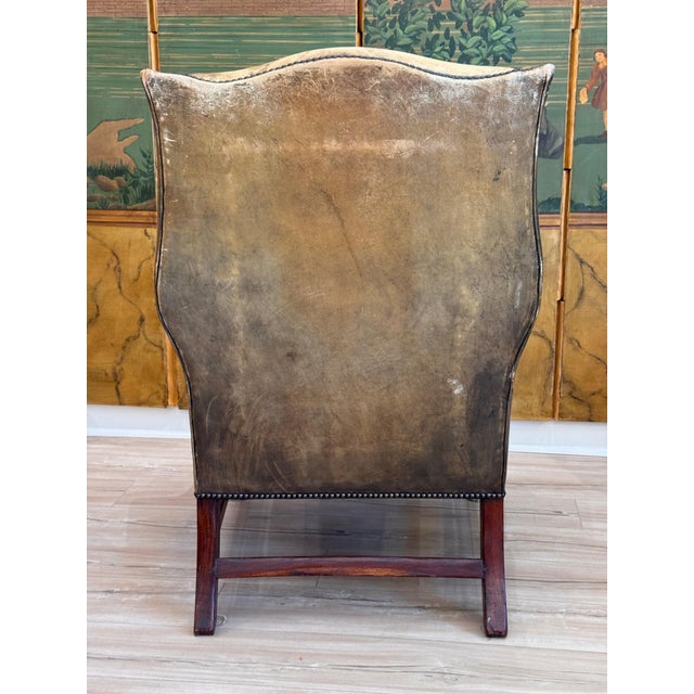 Pair of 19th Century English Leather Wing Back Chairs For Sale - Image 12 of 12