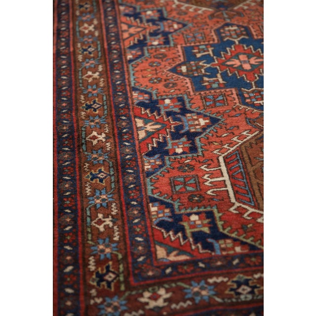 Red Vintage Karaja Rug - 3'4" x 4'11" For Sale - Image 8 of 9