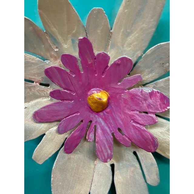 Pat & Andre Juneau Metal Flower Wall Sculpture, Large For Sale In San Francisco - Image 6 of 12