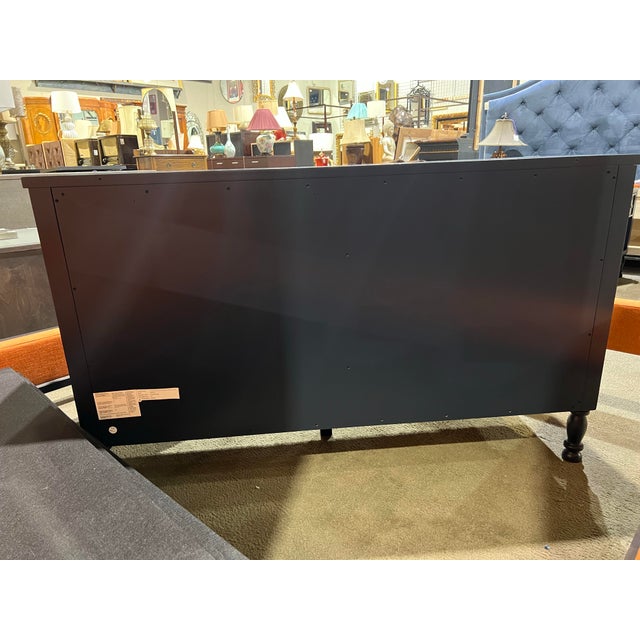 Mid-Century Modern Pottery Barn Navy Blue Six Drawer "Catalina" Dresser, Attributed For Sale - Image 3 of 5