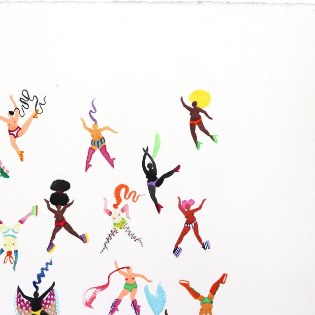 Contemporary Showgirls Are Forever - Original Contemporary Figurative Mixed Media Painting on Paper by Marisa Mu For Sale - Image 3 of 6