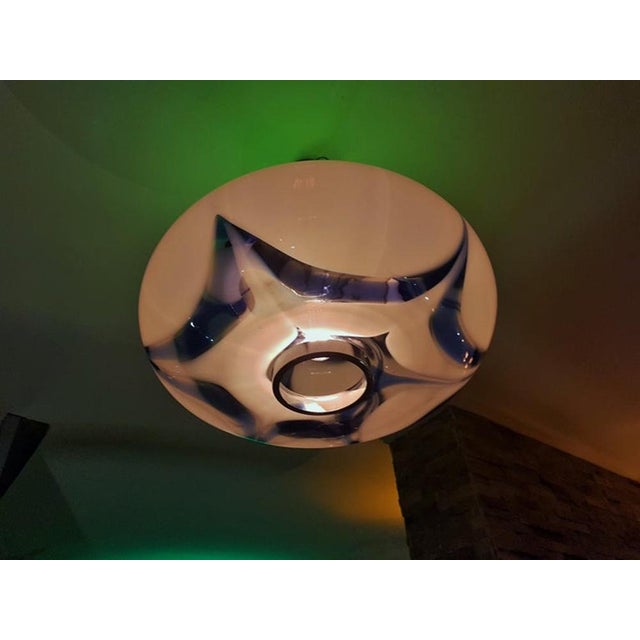 Pendant Lamp in Blue Glass and Chrome from Mazzega, Italy, 1960s For Sale - Image 17 of 18