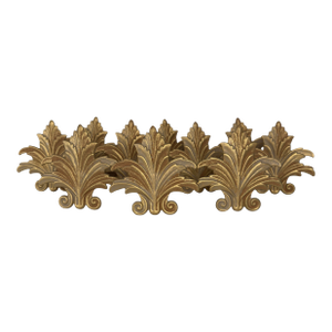 Set of 10 Vintage Hollywood Regency Gilt Acanthus Leaf Drapery Tiebacks - Neoclassical Decorative Hardware Curtain Holdbacks