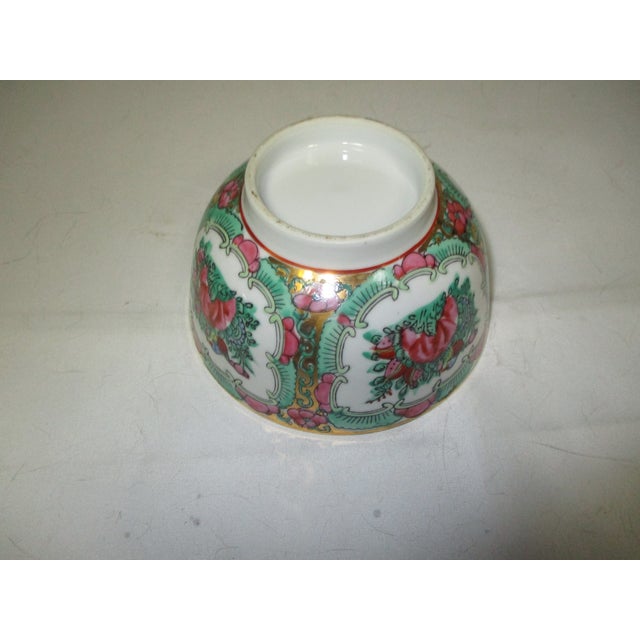 Vintage Hand Painted Porcelain Rose Medallion Mid Century Dinnerware, 5 Pc For Sale - Image 11 of 11