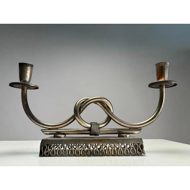 1950s Mid-Century Metal Candleholder by Gio Ponti, Italy, 1950s For Sale - Image 5 of 7