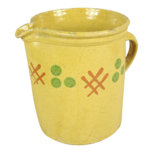 Late 19th Century Decorated Pottery Pitcher From Savoie