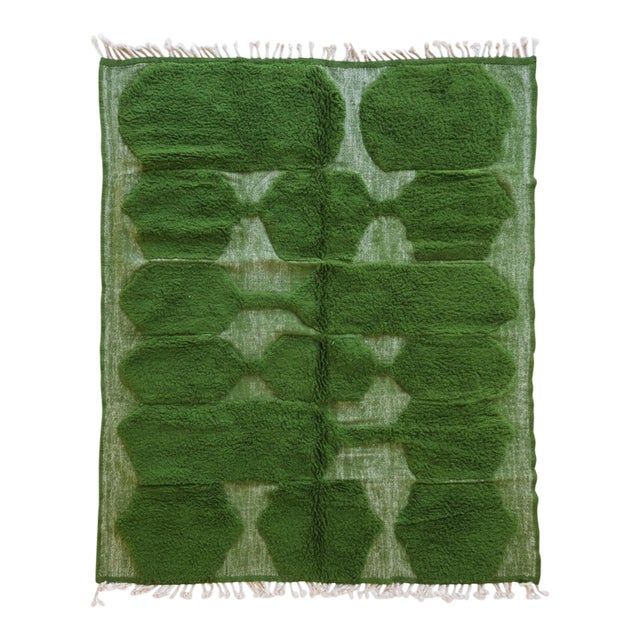 Green Moroccan Rug - 9.6 X 7.9 Ft For Sale