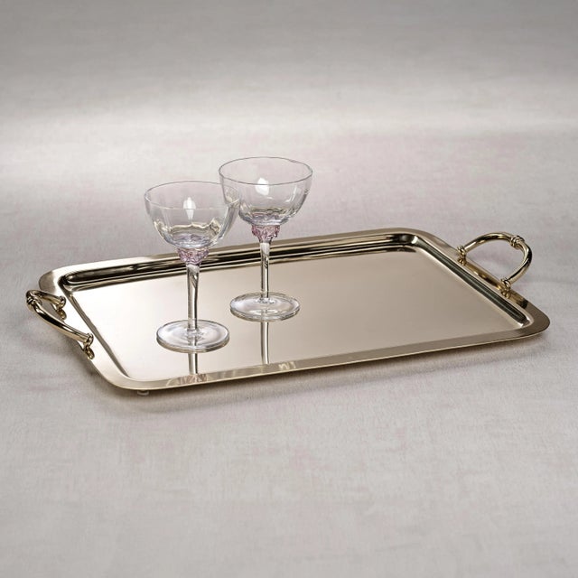 This steel serving tray is perfect for all your entertaining needs. It has a polished finish and can be used for serving...