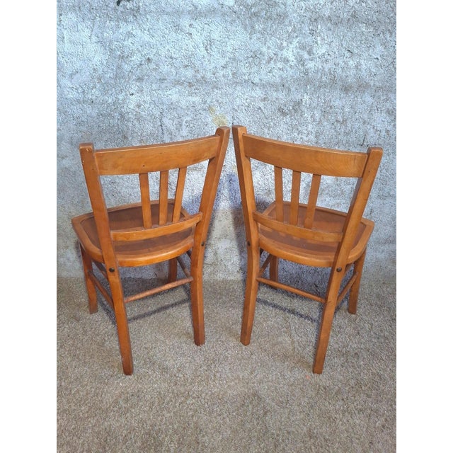 Bistro Chairs in Beech from Luterma, 1950s, Set of 8 For Sale - Image 14 of 16