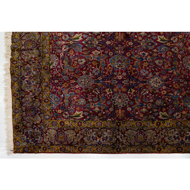 Late 19th Century 1880s Antique Persian Tabriz Wool Rug With Classic Floral Design in Red For Sale - Image 5 of 11