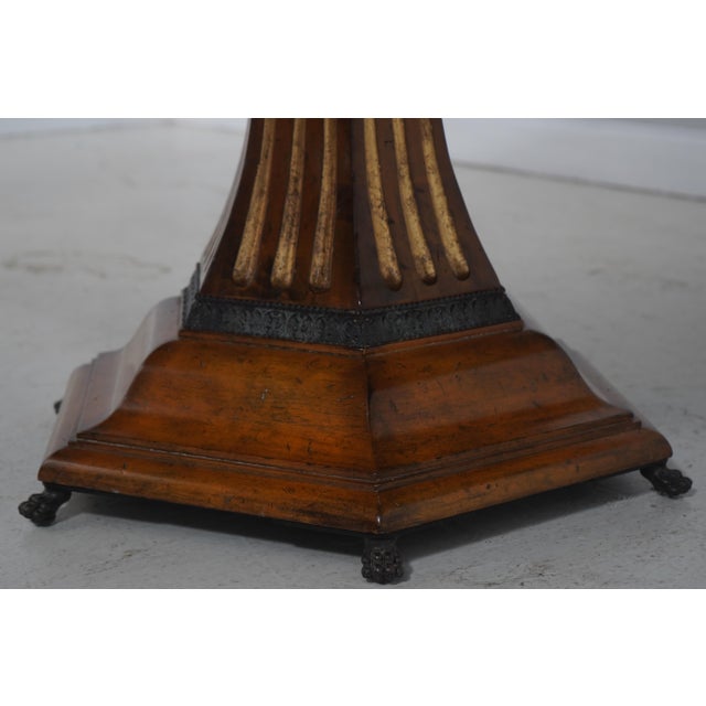 Maitland-Smith Hexagon Six-Drawer Leather Top Game Table For Sale - Image 12 of 17