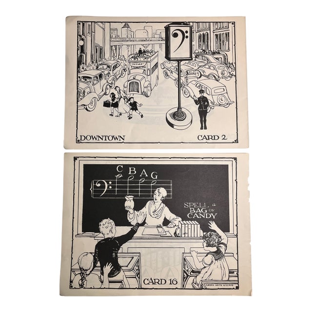 1935 Children's Music Print - Set of 2 For Sale