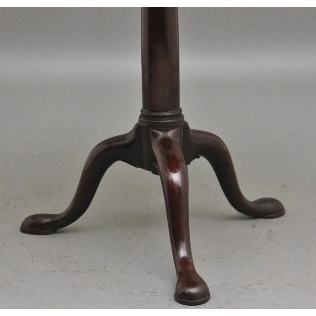 18th Century mahogany tripod / wine table, the circular mahogany top sitting on a birdcage mount so you can turn the top...