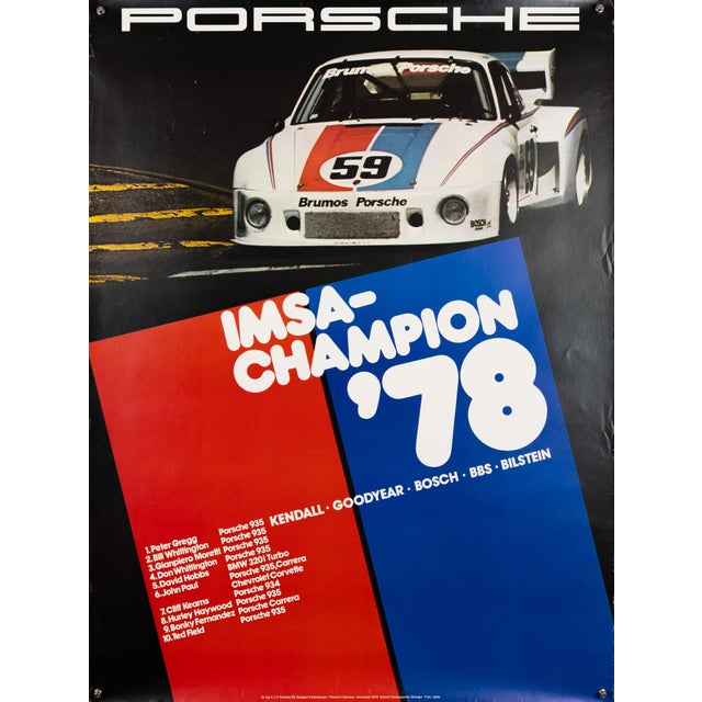 Porsche Imsa Champion Poster by Advertising Agency Strenger, 1978 For Sale - Image 9 of 9