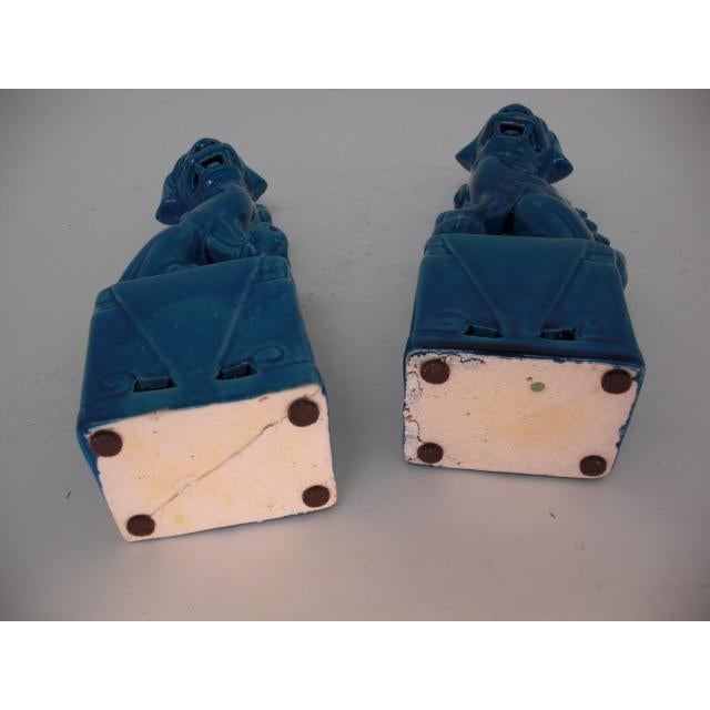 Vintage Turquoise Chinese Foo Dogs, Pair For Sale - Image 12 of 12