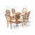 Vintage Carved Wood Oval Glass Dining Set With Six Upholstered Chairs For Sale - Image 16 of 18