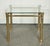 Glass Vintage Hollywood Regency Brass and Glass Nesting Table, 1970s, Set of 3 For Sale - Image 7 of 18