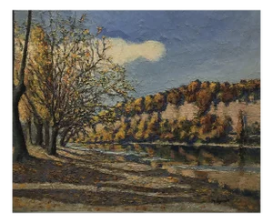 Maurice Loponte, Au bord de l'eau, 1956, Oil on Canvas