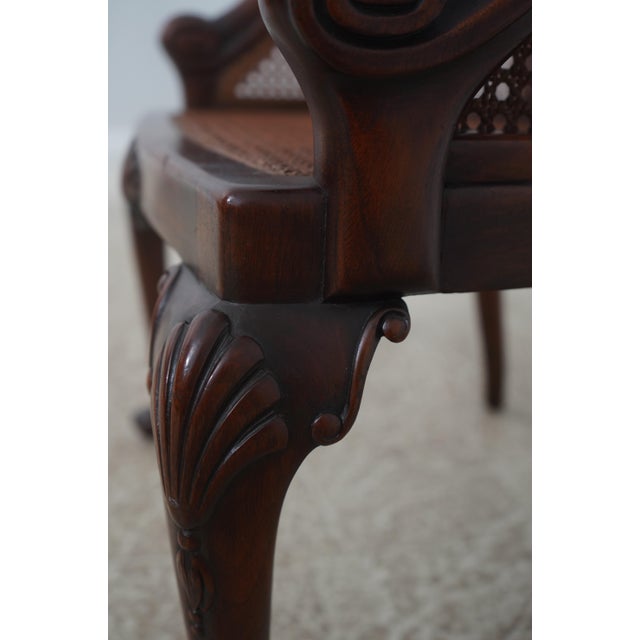Vintage French Carved Cane Tub Chair For Sale - Image 15 of 18